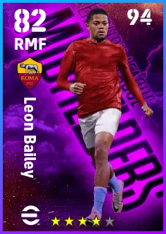 Leon Bailey eFootball 2026 player card — 82 OVR RMF