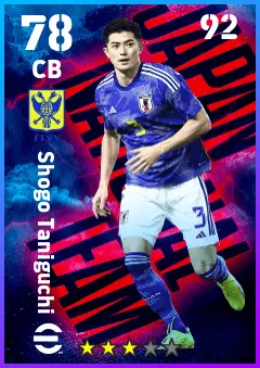 Shogo Taniguchi eFootball 2026 player card — 78 OVR CB