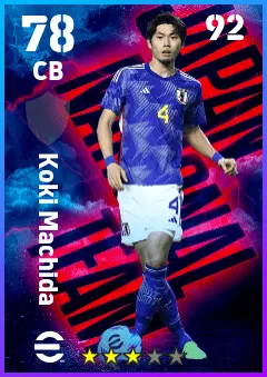 Koki Machida eFootball 2026 player card — 78 OVR CB