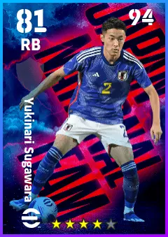 Yukinari Sugawara eFootball 2026 player card — 81 OVR RB