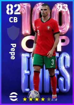 Pepe eFootball 2026 player card — 82 OVR CB