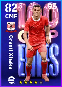 Granit Xhaka eFootball 2026 player card — 82 OVR CMF