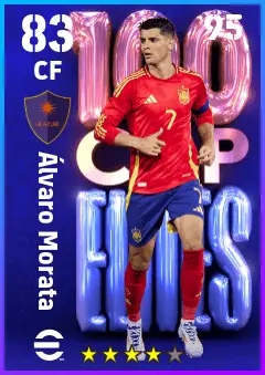 Alvaro Morata eFootball 2026 player card — 83 OVR CF