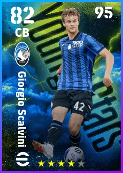 Giorgio Scalvini eFootball 2026 player card — 82 OVR CB