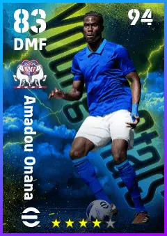 Amadou Onana eFootball 2026 player card — 83 OVR DMF