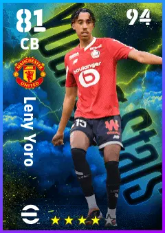 Leny Yoro eFootball 2026 player card — 81 OVR CB