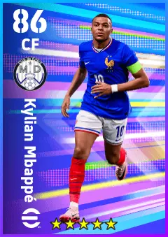 Kylian Mbappe eFootball 2026 player card — 86 OVR CF
