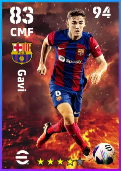 Gavi eFootball 2026 player card — 83 OVR CMF
