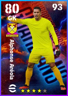 Alphonse Areola eFootball 2026 player card — 80 OVR GK