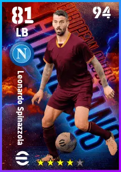 Leonardo Spinazzola eFootball 2026 player card — 81 OVR LB