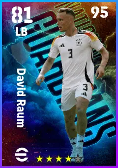 David Raum eFootball 2026 player card — 81 OVR LB