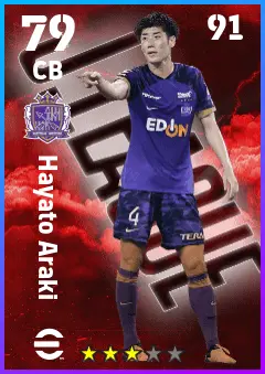 Hayato Araki eFootball 2026 player card — 79 OVR CB
