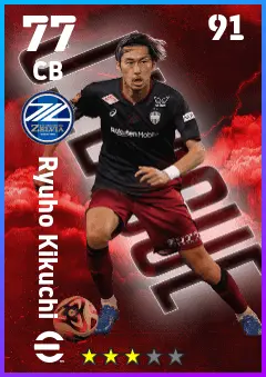 Ryuho Kikuchi eFootball 2026 player card — 77 OVR CB