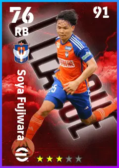 Soya Fujiwara eFootball 2026 player card — 76 OVR RB