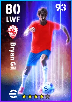 Bryan Gil eFootball 2026 player card — 80 OVR LWF