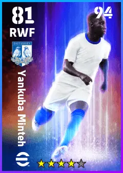 Yankuba Minteh eFootball 2026 player card — 81 OVR RWF