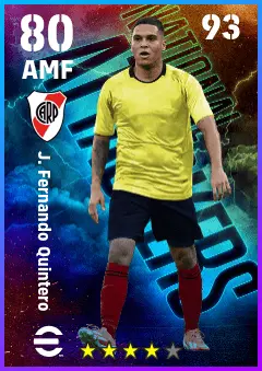 J. Fernando Quintero eFootball 2026 player card — 80 OVR AMF