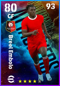 Breel Embolo eFootball 2026 player card — 80 OVR CF