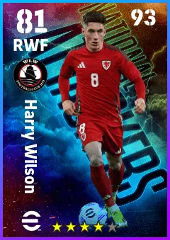 Harry Wilson eFootball 2026 player card — 81 OVR RWF