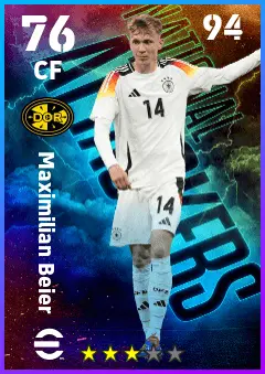 Maximilian Beier eFootball 2026 player card — 76 OVR CF