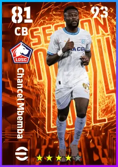 Chancel Mbemba eFootball 2026 player card — 81 OVR CB