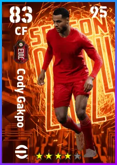 Cody Gakpo eFootball 2026 player card — 83 OVR CF