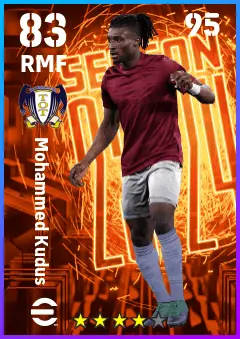 Mohammed Kudus eFootball 2026 player card — 83 OVR RMF