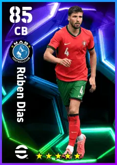 Ruben Dias eFootball 2026 player card — 85 OVR CB