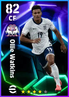 Ollie Watkins eFootball 2026 player card — 82 OVR CF