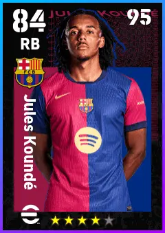 Jules Kounde eFootball 2026 player card — 84 OVR RB