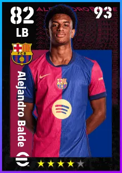 Alejandro Balde eFootball 2026 player card — 82 OVR LB