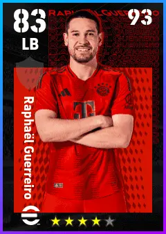 Raphael Guerreiro eFootball 2026 player card — 83 OVR LB