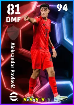 Aleksandar Pavlovic eFootball 2026 player card — 81 OVR DMF
