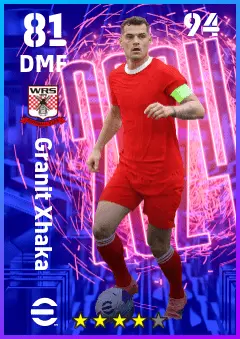 Granit Xhaka eFootball 2026 player card — 81 OVR DMF