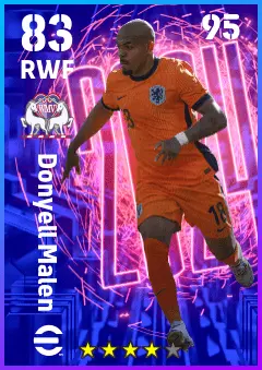 Donyell Malen eFootball 2026 player card — 83 OVR RWF