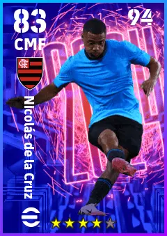 Nicolas de la Cruz eFootball 2026 player card — 83 OVR CMF