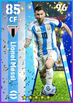 Lionel Messi eFootball 2026 player card — 85 OVR CF