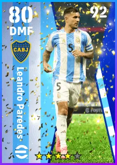 Leandro Paredes eFootball 2026 player card — 80 OVR DMF
