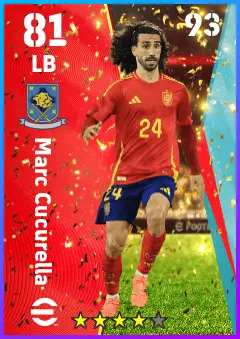 Marc Cucurella eFootball 2026 player card — 81 OVR LB