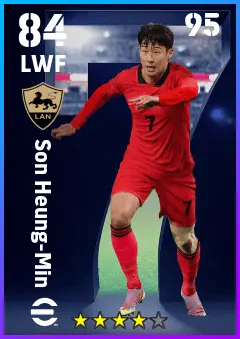 Son Heung-Min eFootball 2026 player card — 84 OVR LWF