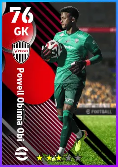 Powell Obinna Obi eFootball 2026 player card — 76 OVR GK