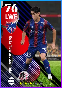 Kota Tawaratsumida eFootball 2026 player card — 76 OVR LWF
