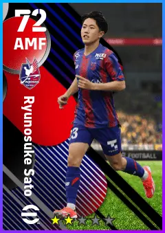 Ryunosuke Sato eFootball 2026 player card — 72 OVR AMF
