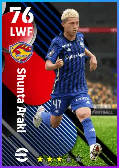 Shunta Araki eFootball 2026 player card — 76 OVR LWF