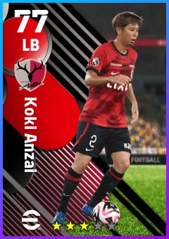 Koki Anzai eFootball 2026 player card — 77 OVR LB