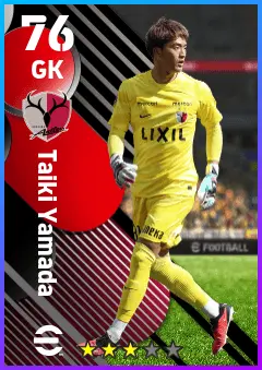 Taiki Yamada eFootball 2026 player card — 76 OVR GK