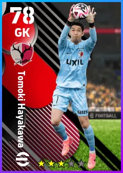 Tomoki Hayakawa eFootball 2026 player card — 78 OVR GK