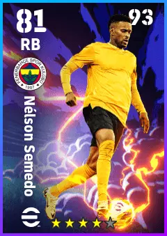 Nelson Semedo eFootball 2026 player card — 81 OVR RB