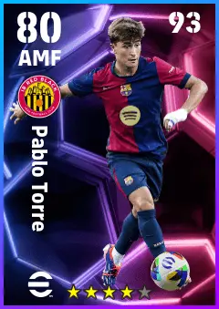 Pablo Torre eFootball 2026 player card — 80 OVR AMF
