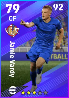 Jamie Vardy eFootball 2026 player card — 79 OVR CF